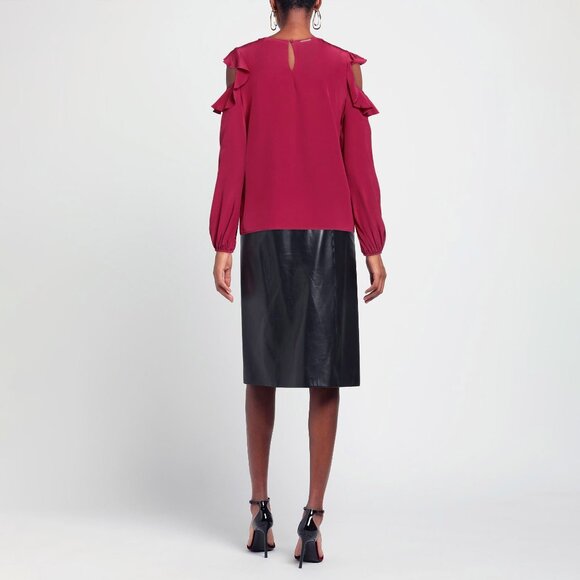 MARANI 100% Silk blouse open shoulder top - Picture 3 of 13